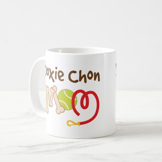Dackel Chon Hundezucht-Mama-Geschenk Kaffeetasse (Vorderseite Links)