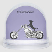 Dackel Chopper Motorradfahrer Schneekugeln (Vorderseite)