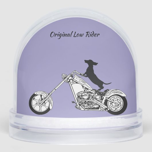 Dackel Chopper Motorradfahrer Schneekugeln (Vorderseite)
