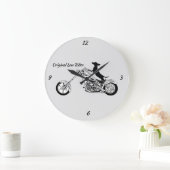 Dackel Chopper Motorradfahreruhr Große Wanduhr (Zuhause)