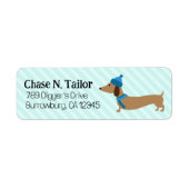 Dackel Christmas Blue Address Labels (Vorne)