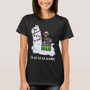 Dackel Christmas Fa La Llama T-Shirt