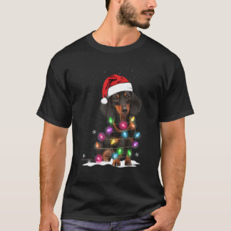 DACKEL CHRISTMAS LIGHTS MIT SCHNEESCHWÄTER T-Shirt