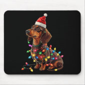 Dackel Christmas Weiner Dog Xmas Pajamas Niedlich Mousepad (Vorne)
