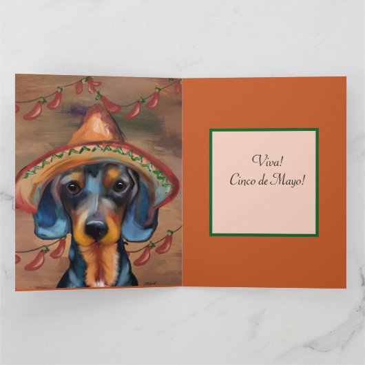 Dackel Cinco de Mayo Karte (Innenseite)
