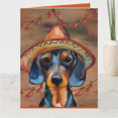 Dackel Cinco de Mayo Karte (Vorderseite)