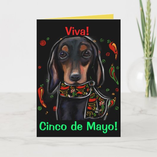 Dackel Cinco de Mayo Karte (Vorderseite)
