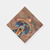 Dackel Cinco de Mayo Serviette (Ecke)