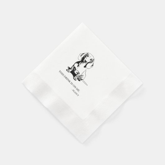 Dackel Cocktail Napkin Serviette (Ecke)