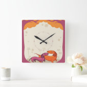 Dackel Couple Quadratische Wanduhr (Zuhause)