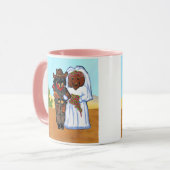Dackel Cowboy Wedding Tasse (Vorderseite Links)