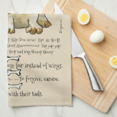 Dackel Crossbree Cartoon Dog Quotes Küche Küchentuch (Viertel Falte)