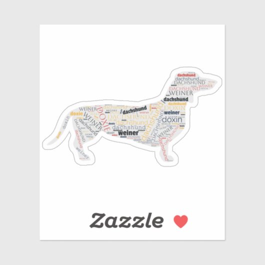 Dackel Dackel Dackel Dog-Namen Aufkleber (Blatt)