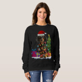Dackel dackel Dackel Hund hässlich Weihnachtspulli Sweatshirt (Vorne ganz)