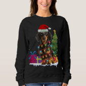 Dackel dackel Dackel Hund hässlich Weihnachtspulli Sweatshirt (Vorderseite)