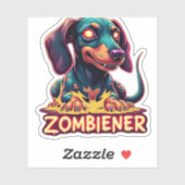 Dackel Dackel Dackel Wurst Zombie Dog Hallowee Aufkleber (Blatt)