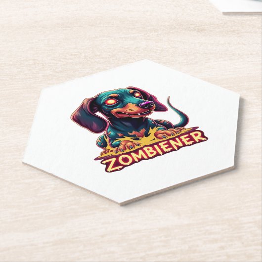 Dackel Dackel Dackel Wurst Zombie Dog Hallowee Untersetzer (angewinkelt)