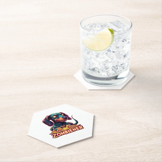 Dackel Dackel Dackel Wurst Zombie Dog Hallowee Untersetzer (Vor Ort)