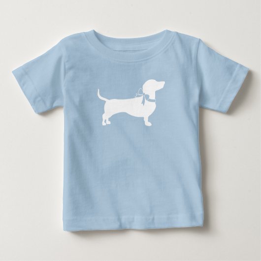 Dackel Dackel Dog Baby Dusche Blue Boy Baby T-shirt (Vorderseite)