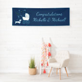 Dackel Dackel Dog Baby Dusche Blue Boy Banner (Insitu)