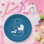 Dackel Dackel Dog Baby Dusche Blue Boy Pappteller (Party)