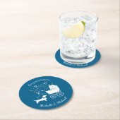 Dackel Dackel Dog Baby Dusche Blue Boy Runder Pappuntersetzer (Vor Ort)