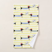 Dackel Dackel Dog Bonjour Badhandtuch Set (Handtuch)