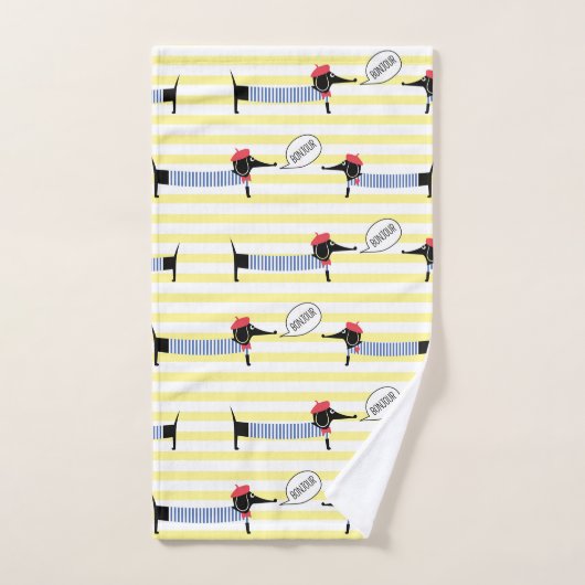 Dackel Dackel Dog Bonjour Badhandtuch Set (Handtuch)