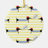 Dackel Dackel Dog Bonjour Keramik Ornament (Vorne)