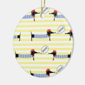 Dackel Dackel Dog Bonjour Keramik Ornament (Links)