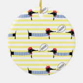 Dackel Dackel Dog Bonjour Keramik Ornament (Hinten)