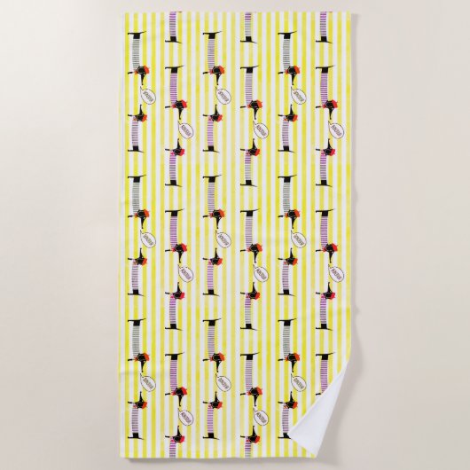 Dackel Dackel Dog Bonjour Strandtuch (Vorderseite)