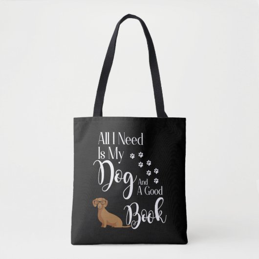 Dackel Dackel Dog Dackel Book Reader Liebe Tasche (Vorderseite)