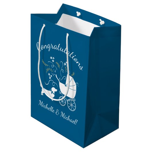 Dackel Dackel Dog Kinderdusche Mittlere Geschenktüte (Rückseite Schrägansicht)
