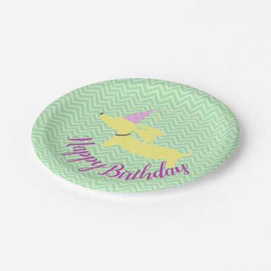 Dackel Dackel Dog Party Paper Teller (Schrägansicht)