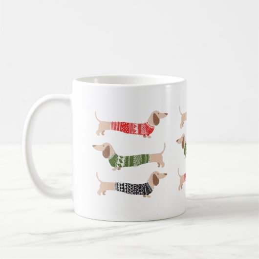 Dackel Dackel Dog Pet Lover Weihnachtsgeschenk Kaffeetasse (Links)