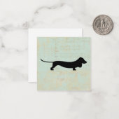 Dackel Dackel Dog Silhouette auf Aquamarin Music B Mitteilungskarte (Vorderseite/Rückseite Beispiel)