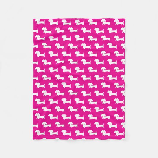 Dackel Dackel Dose Blanket Hot Pink Fleecedecke (Vorderseite)