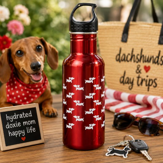 Dackel Dackel Dose Rotes Wasser Flasche Edelstahlflasche
