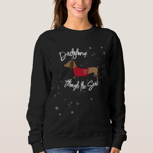 Dackel Dackel durch das Schnee Weihnachten Shirt (Vorderseite)