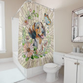 Dackel - Dackel - farbiges Mosaik Duschvorhang (Beispiel)