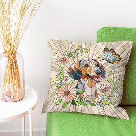 Dackel - Dackel - farbiges Mosaik Kissen