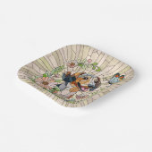 Dackel - Dackel - farbiges Mosaik Pappteller (Gewinkelt)