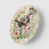 Dackel - Dackel - farbiges Mosaik Runde Wanduhr (Winkel)