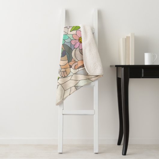 Dackel - Dackel - farbiges Mosaik Sherpadecke (Beispiel)