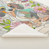 Dackel - Dackel - farbiges Mosaik Sherpadecke (3/4)