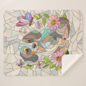 Dackel - Dackel - farbiges Mosaik Sherpadecke (Vorderseite (Horizontal))