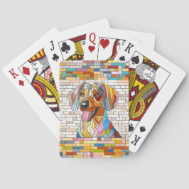 Dackel - Dackel - farbiges Mosaik Spielkarten