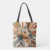 Dackel - Dackel - farbiges Mosaik Tasche (Rückseite)