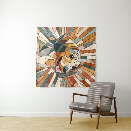 Dackel - Dackel - farbiges Mosaik Wandteppich (Beispiel (Horizontal))